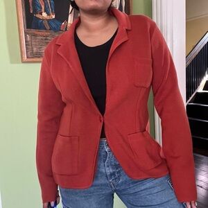 Vintage burnt orange knit blazer